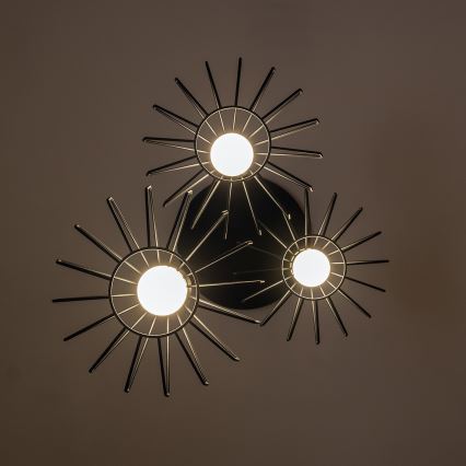 Luster na sajli SOLANO 3xE27/15W/230V crna/zlatna