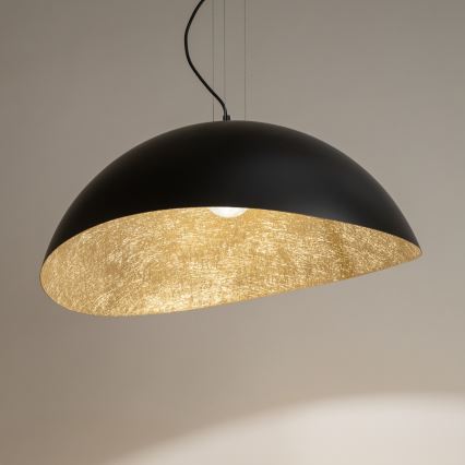 Luster na sajli SOLARIS 1xE27/60W/230V Ø 48 cm crna/zlatna