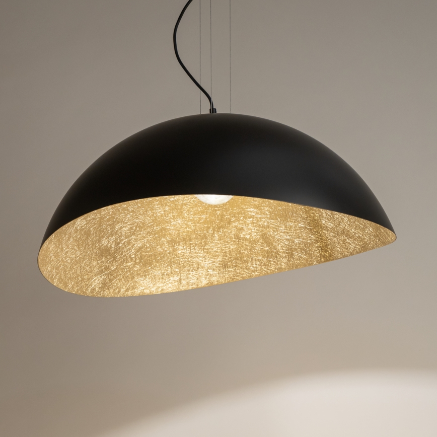Luster na sajli SOLARIS 1xE27/60W/230V Ø 48 cm crna/zlatna