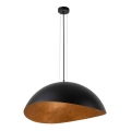 Luster na sajli SOLARIS 1xE27/60W/230V prečnik 48 cm crna/bakrena