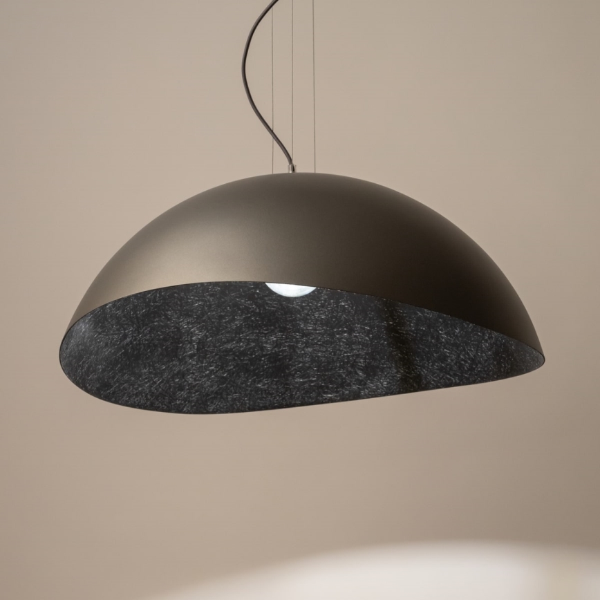 Luster na kablu SOLARIS 1xE27/60W/230V prečnik 48 cm srebran/crn