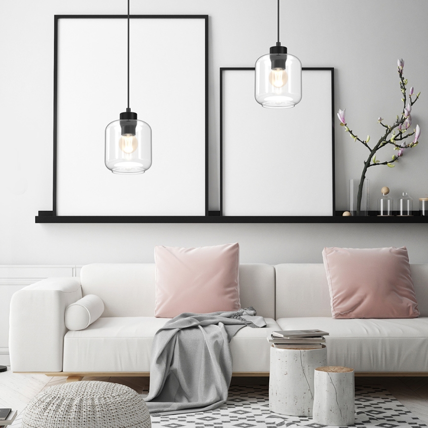 Luster na sajli SOMBRA 1xE27/60W/230V proziran