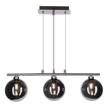 Luster na sajli SOMUL 3xG9/20W/230V zadimljeno crna