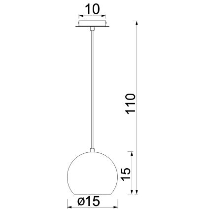 Luster na sajli SOOL 1xE27/15W/230V prečnik 15 cm beo