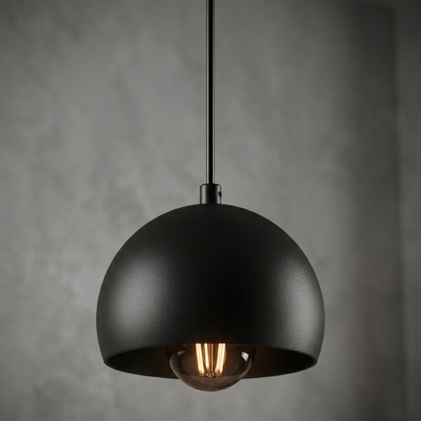 Luster na sajli SOOL 1xE27/15W/230V, prečnik 15 cm, crna