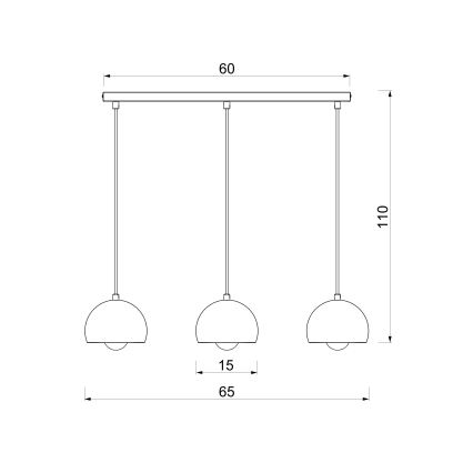 Luster na sajli SOOL 3xE27/15W/230V bež