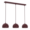 Luster na sajli SOOL 3xE27/15W/230V bordo