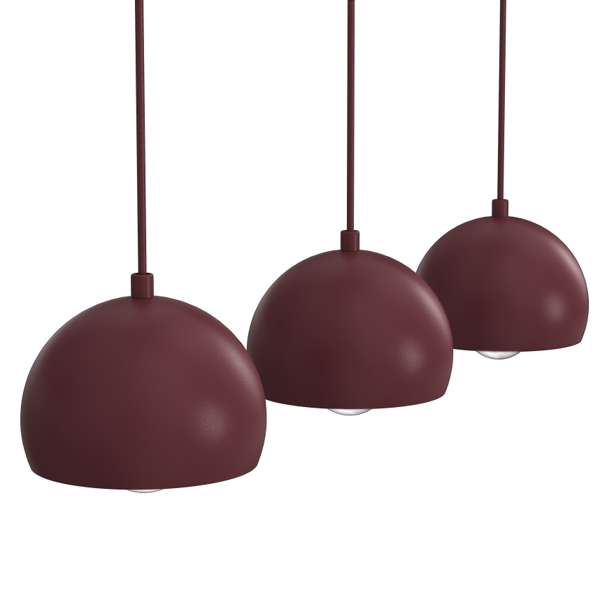 Luster na sajli SOOL 3xE27/15W/230V bordo