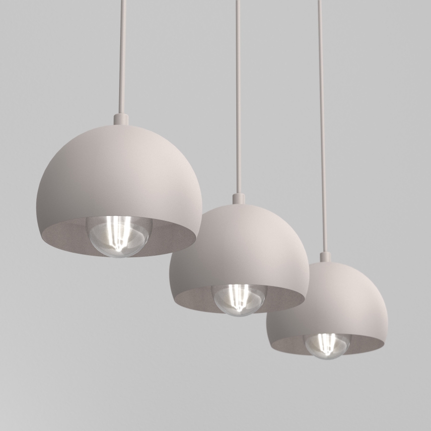 Luster na sajli SOOL 3xE27/15W/230V krem boje