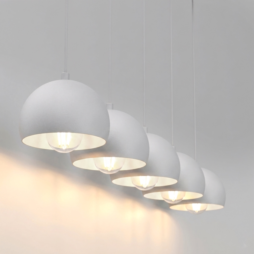 Luster na sajli SOOL 5xE27/15W/230V beli