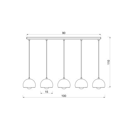 Luster na sajli SOOL 5xE27/15W/230V beli