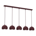 Luster na sajli SOOL 5xE27/15W/230V bordo