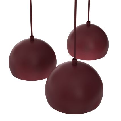 Luster na sajli SOOL 5xE27/15W/230V bordo