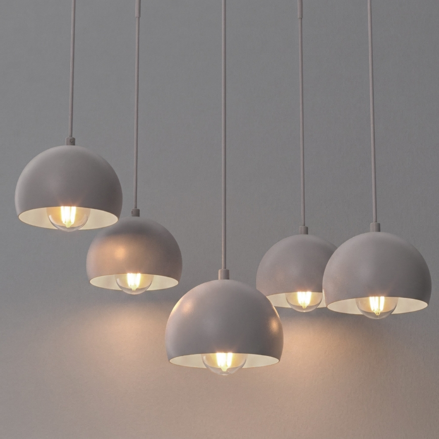 Luster na sajli SOOL 5xE27/15W/230V krem boje