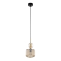 Luster na sajli SOPHIA 1xE14/10W/230V crna/dimljeno bež