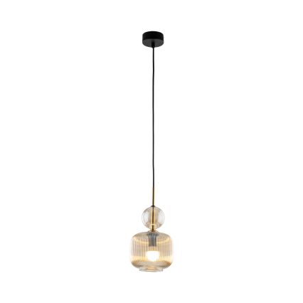 Luster na sajli SOPHIA 1xE14/10W/230V crna/dimljeno bež
