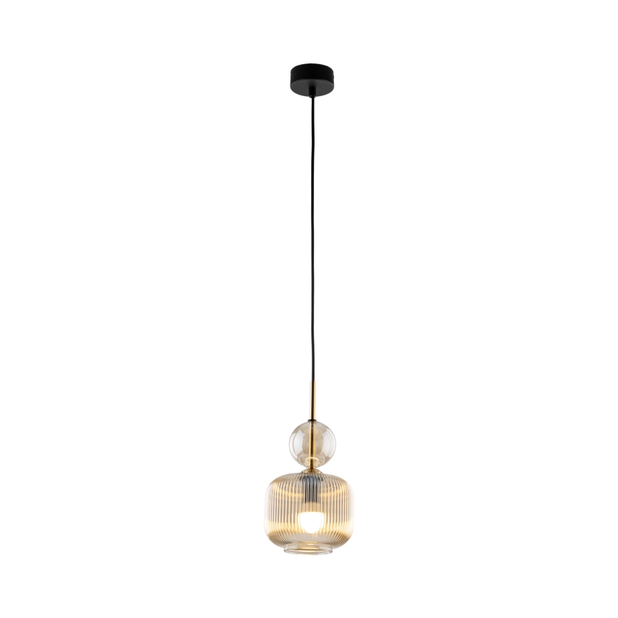 Luster na sajli SOPHIA 1xE14/10W/230V crna/dimljeno bež
