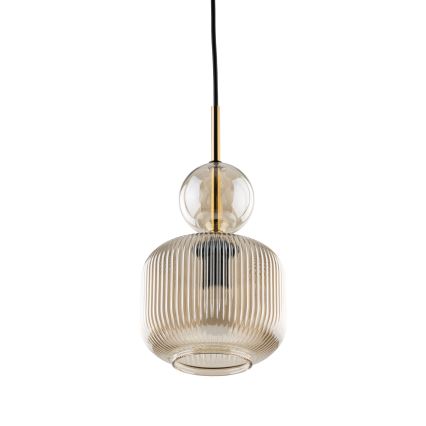 Luster na sajli SOPHIA 1xE14/10W/230V crna/dimljeno bež