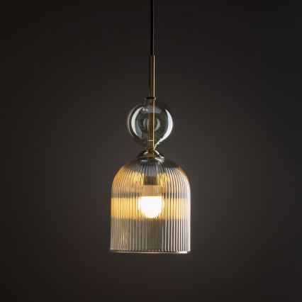 Luster na sajli SOPHIA 1xE14/10W/230V crna/zadimljeno bež