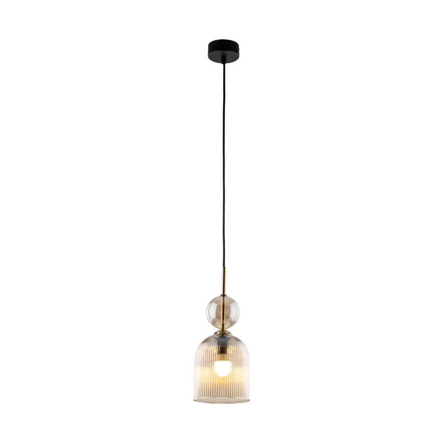 Luster na sajli SOPHIA 1xE14/10W/230V crna/zadimljeno bež