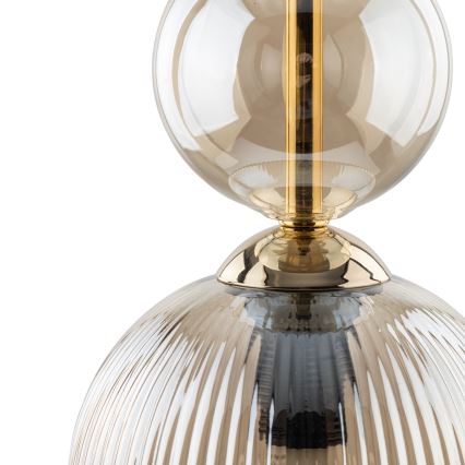 Luster na sajli SOPHIA 1xE14/10W/230V crna/zadimljeno bež