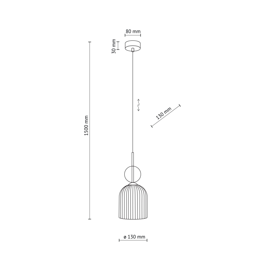 Luster na sajli SOPHIA 1xE14/10W/230V crna/zadimljeno bež