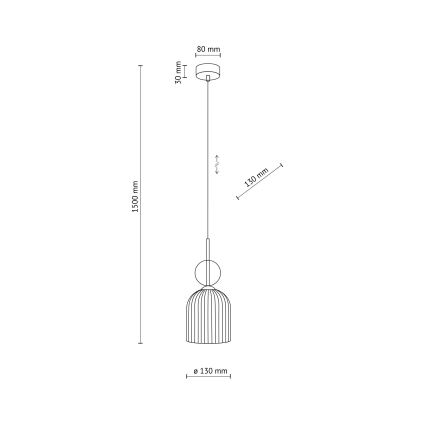 Luster na sajli SOPHIA 1xE14/10W/230V crna/zadimljeno bež