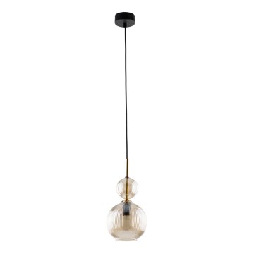 Luster na sajli SOPHIA 1xE14/10W/230V crna/zadimljeno bež
