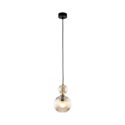 Luster na sajli SOPHIA 1xE14/10W/230V crna/zadimljeno bež