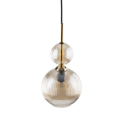 Luster na sajli SOPHIA 1xE14/10W/230V crna/zadimljeno bež