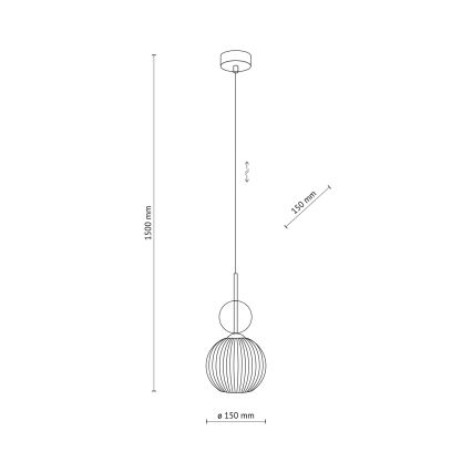 Luster na sajli SOPHIA 1xE14/10W/230V crna/zadimljeno bež
