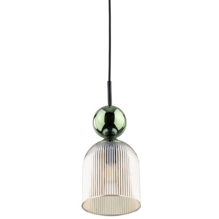 Luster na sajli SOPHIA 1xE14/10W/230V crna/zelena/dimljeno bež