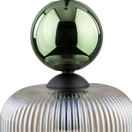 Luster na sajli SOPHIA 1xE14/10W/230V crna/zelena/zadimljena bež
