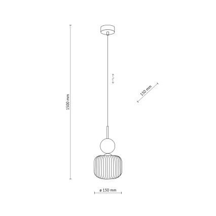 Luster na sajli SOPHIA 1xE14/10W/230V crna/zelena/zadimljena bež
