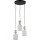 Luster na sajli SOPHIA 3xE14/10W/230V crna/zadimljeno bež/bela