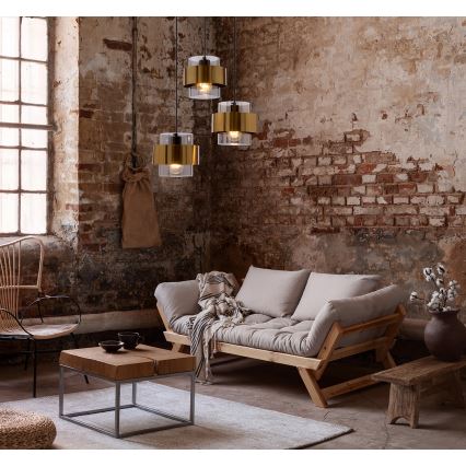 Luster na sajli SPIEGA 3xE27/60W/230V zlatan/crn