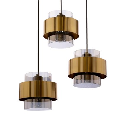 Luster na sajli SPIEGA 3xE27/60W/230V zlatan/crn