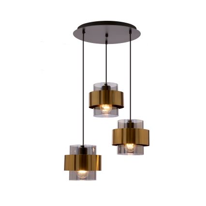 Luster na sajli SPIEGA 3xE27/60W/230V zlatan/crn