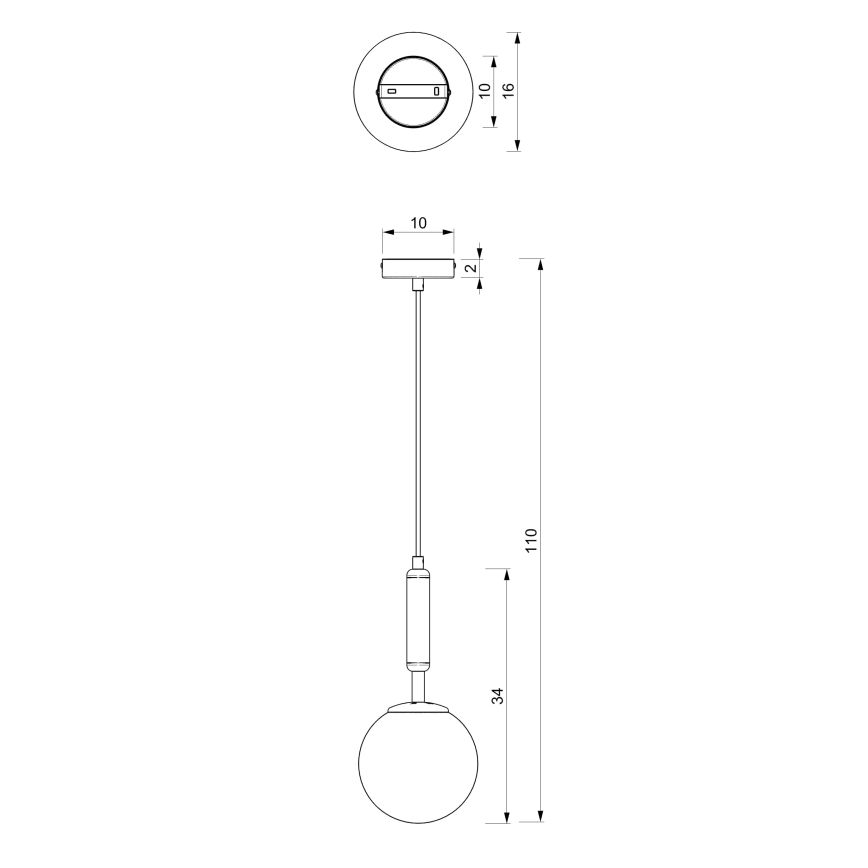 Luster na sajli SPIRA 1xE14/15W/230V crni