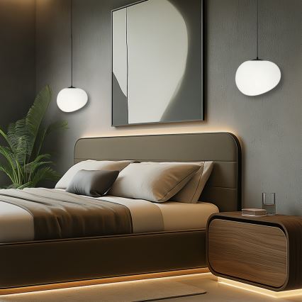 Luster na sajli STONES 1xE27/40W/230V prečnik 25 cm