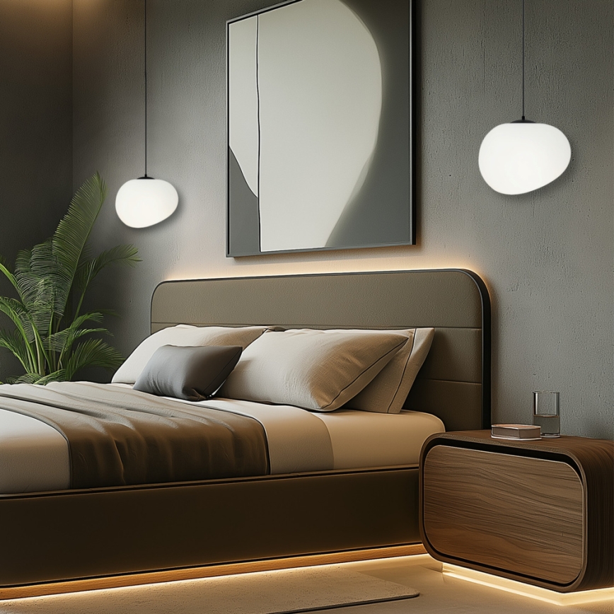 Luster na sajli STONES 1xE27/40W/230V prečnik 25 cm