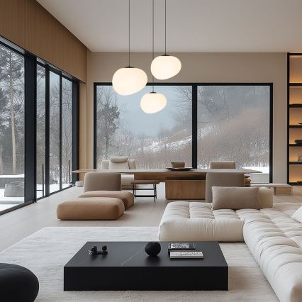 Luster na sajli STONES 1xE27/40W/230V prečnik 25 cm