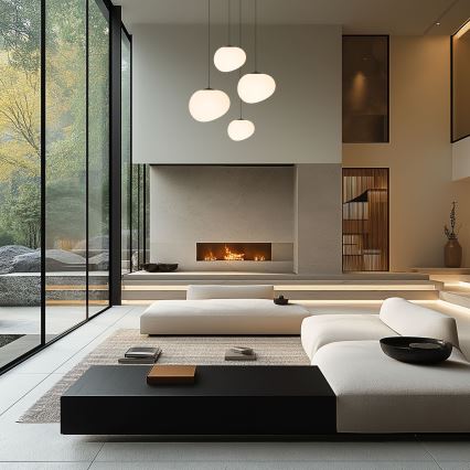 Luster na sajli STONES 1xE27/40W/230V prečnik 25 cm