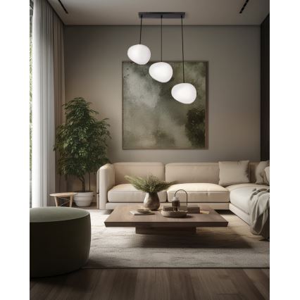 Luster na sajli STONES 3xE27/40W/230V