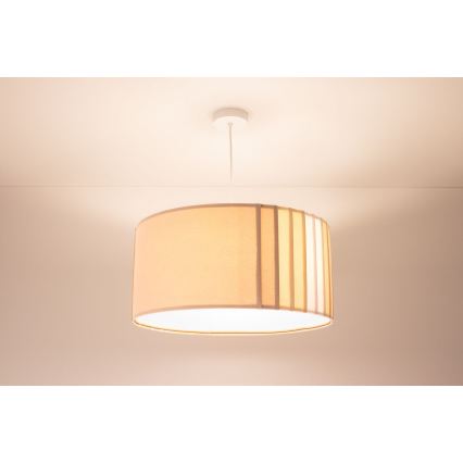 Luster na sajli STRIPES 1xE27/60W/230V, prečnik 40 cm, bež