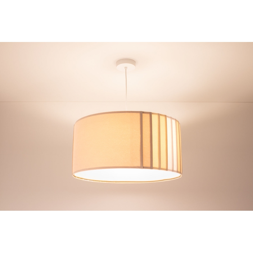 Luster na sajli STRIPES 1xE27/60W/230V, prečnik 40 cm, bež