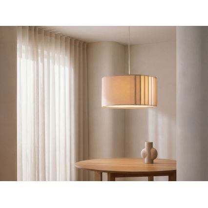 Luster na sajli STRIPES 1xE27/60W/230V, prečnik 40 cm, bež