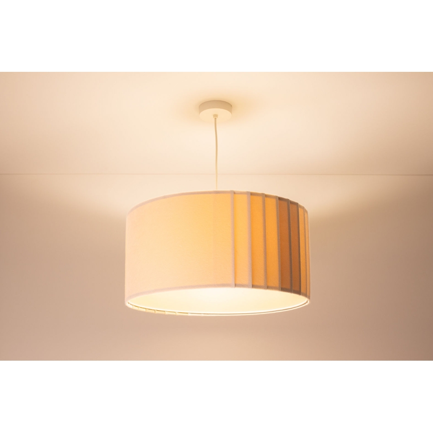 Luster na sajli STRIPES 1xE27/60W/230V, prečnik 40 cm, krem boje