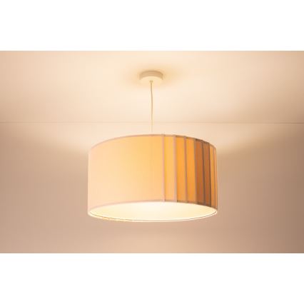 Luster na sajli STRIPES 1xE27/60W/230V prečnik 60 cm krem