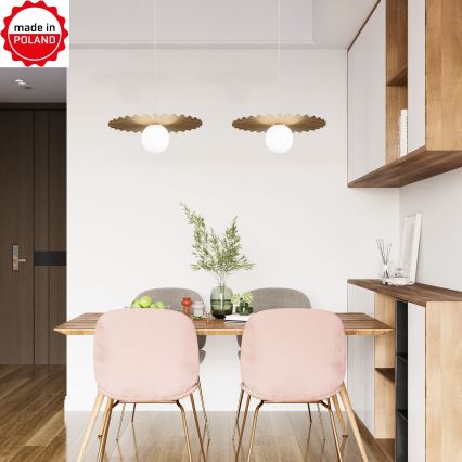 Luster na sajli SUNPLISS 1xG9/10W/230V Ø 40 cm zlatna/krem boje